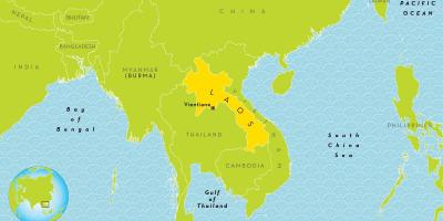 Laos placering på verdenskortet