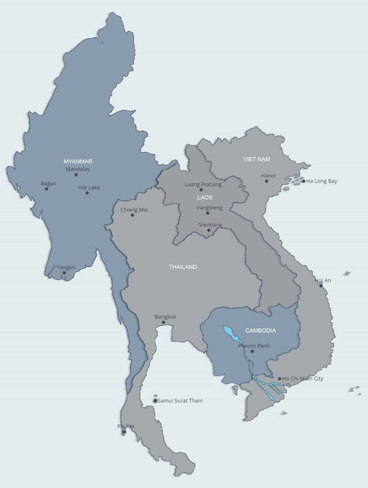 Kort over det nordlige laos