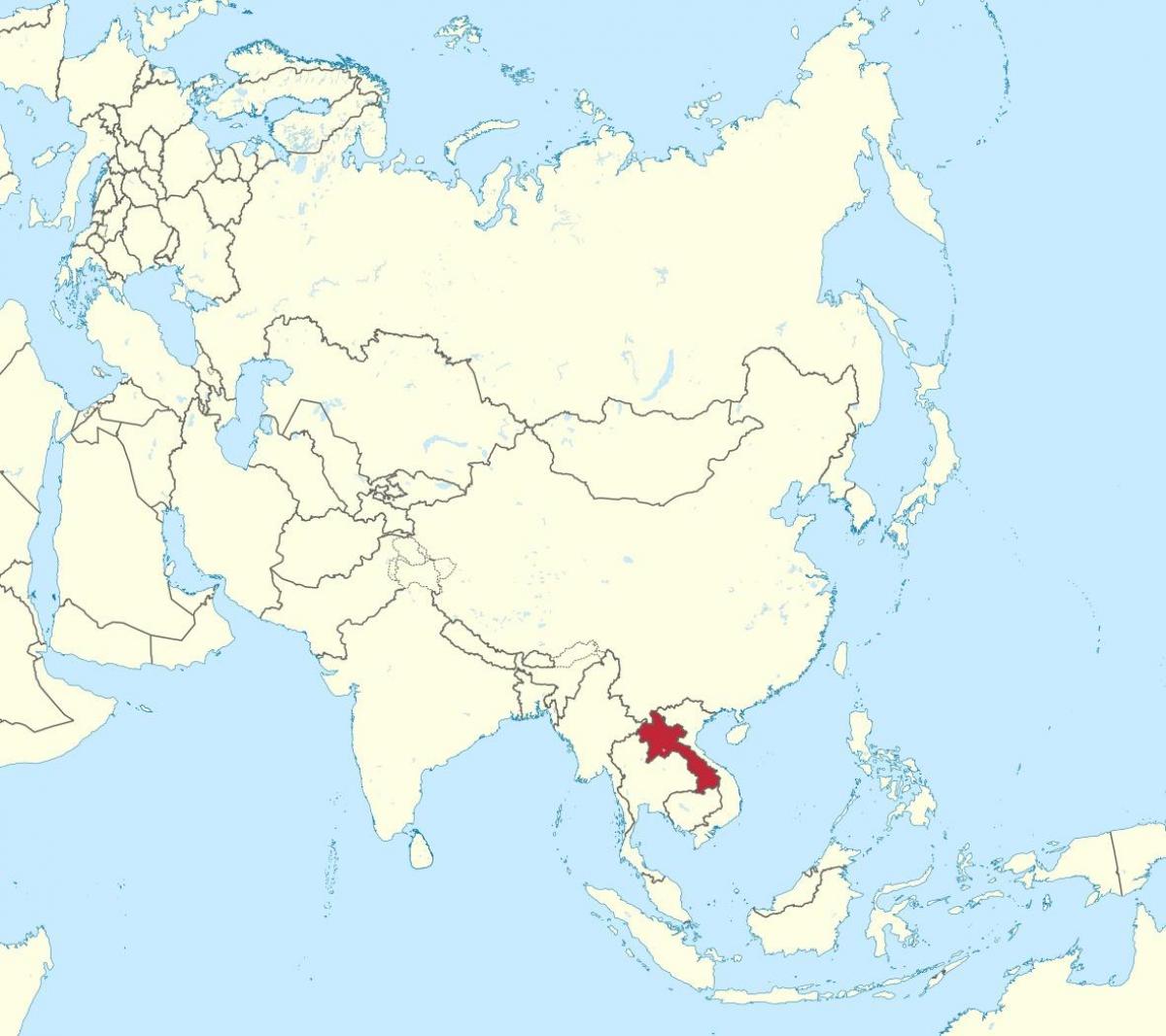Kort over asien laos