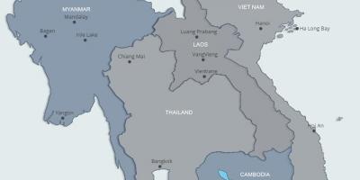 Kort over det nordlige laos