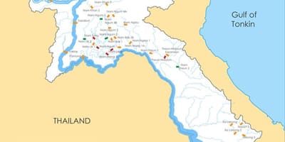 Kort over floden til laos