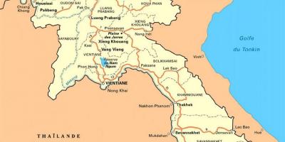 Detaljeret kort over laos