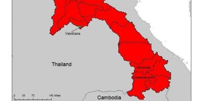 Kort over laos malaria 