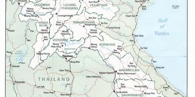 Kort over laos rejser