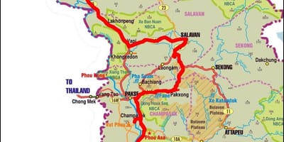 Kort over savannakhet laos