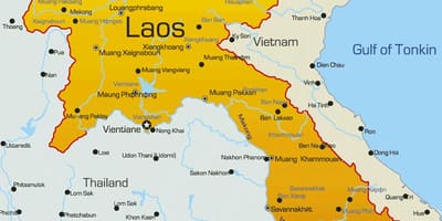 Kort over sepon laos